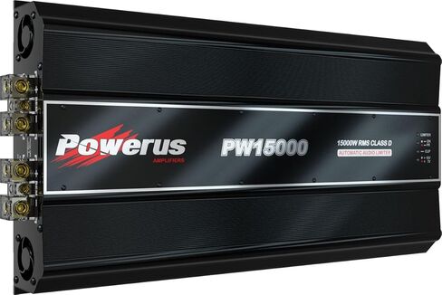 POWERUS15000.1 مضخم صوت للسيارة 1 أوم 15000 واط RMS فئة D صوت أحادي أمبير مكبر صوت تلقائي محدد الصوت دوائر حماية متقدمة - PW15000 in Kuwait