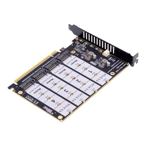 بطاقة NFHK 4X NVME M.2 NGFF SSD إلى التشعب القابل للفصل PCIE Express 5.0 Gen5 Gen4 X16 بطاقة Raid VROC Raid0 Hyper محول in Saudi Arabia