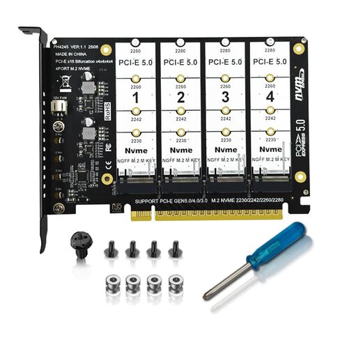 بطاقة NFHK 4X NVME M.2 NGFF SSD إلى التشعب القابل للفصل PCIE Express 5.0 Gen5 Gen4 X16 بطاقة Raid VROC Raid0 Hyper محول in Saudi Arabia