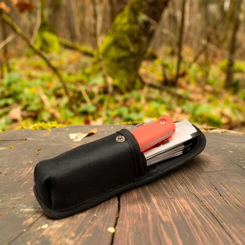 Wiebe Red Fox Folding Skinning Knife - Wicked Sharp Replaceable Scalpel Blades (24 Included) & Sheath - High-Visibility Red No-Slip Comfort Grip - for Hunting & Skinning in Kuwait