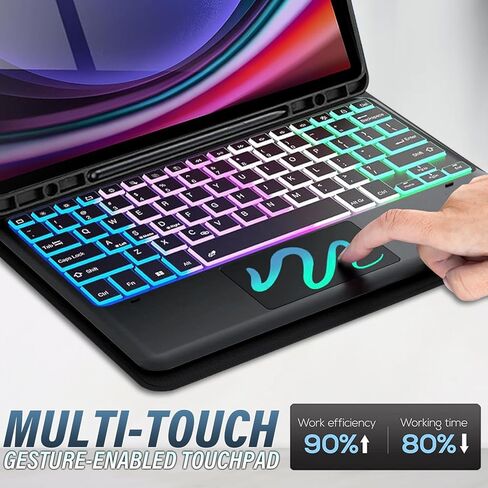 Touchpad Keyboard Case for 2025 Lenovo Idea Tab Plus 12.1 Inch/Tab K12, Wineecy 3-Zone Backlight Detachable Wireless Keyboard & Premium PU Case for 12.1" Lenovo Idea Tab Plus/Tab K12 (TB361FU/TB361ZU) in Saudi Arabia