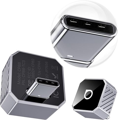 محول OTTOCAST USB-C Mini 3.0 اللاسلكي CarPlay & Android Auto - لهاتف Apple iPhone/Android Phone، دونجل بلوتوث لاسلكي متعدد المستخدمين 2 في 1 من النوع C، للسيارات المزودة بسلك CarPlay/Android Auto (فضي) in Saudi Arabia