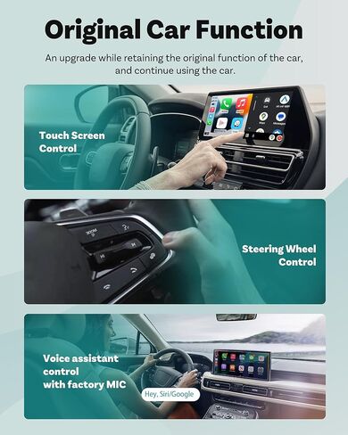 محول OTTOCAST USB-C Mini 3.0 اللاسلكي CarPlay & Android Auto - لهاتف Apple iPhone/Android Phone، دونجل بلوتوث لاسلكي متعدد المستخدمين 2 في 1 من النوع C، للسيارات المزودة بسلك CarPlay/Android Auto (فضي) in Saudi Arabia