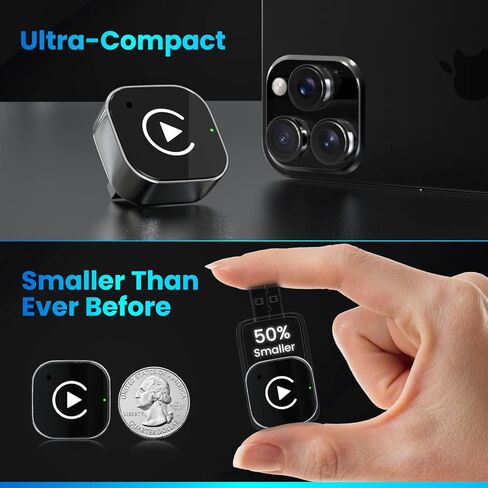 2026 محول CarPlay & Android Auto 2 في 1 - تحويل سلكي إلى لاسلكي، اتصال تلقائي سريع، واي فاي بدون تأخير 5.8 جيجا هرتز، توصيل وتشغيل USB/USB-C Mini Dongle لنظام iOS 10+ وAndroid 11+ in Kuwait