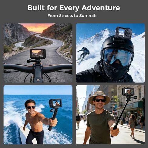 قفص كاميرا من الألومنيوم متوافق مع DJI Osmo Action 6 - حذاء بارد بغطاء سريع التحرير وخيط 1/4 بوصة - 20 لمدونات الفيديو ومغامرات ركوب الدراجات in Kuwait