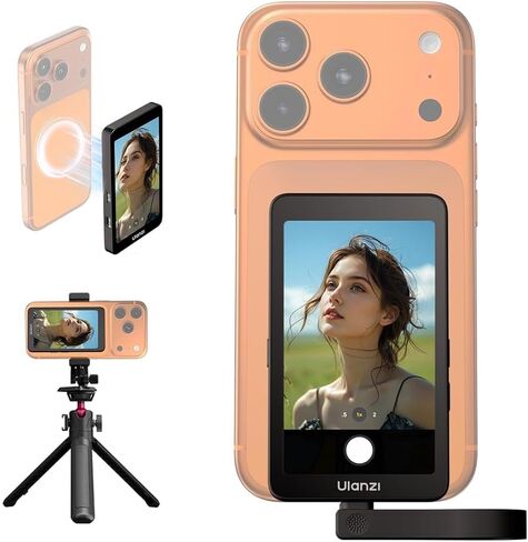 ULANZI VM1 MagSafe Selfie Monitor with Real-Time 4K 60fps Preview, 3.97" HD Screen for iPhone Vlogging, Plug & Play for Live Streaming & Rear Camera Recording, for iPhone/Android in Saudi Arabia