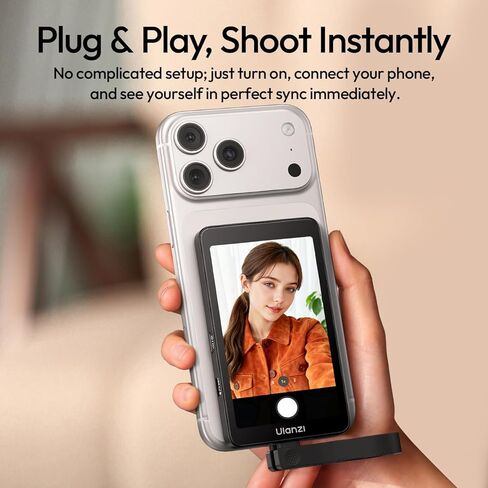 ULANZI VM1 MagSafe Selfie Monitor with Real-Time 4K 60fps Preview, 3.97" HD Screen for iPhone Vlogging, Plug & Play for Live Streaming & Rear Camera Recording, for iPhone/Android in Saudi Arabia