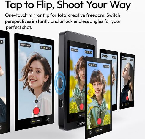 ULANZI VM1 MagSafe Selfie Monitor with Real-Time 4K 60fps Preview, 3.97" HD Screen for iPhone Vlogging, Plug & Play for Live Streaming & Rear Camera Recording, for iPhone/Android in Saudi Arabia