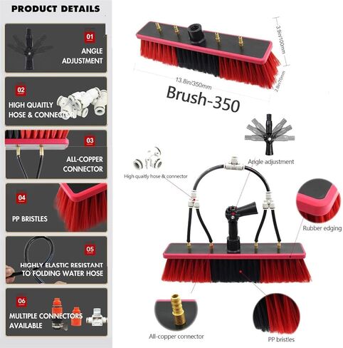 4M Telescopic Water Fed Cleaning Brush 180° Rotatable Head for Windows Solar Panels & Outdoor Use Ideal for High Reach Cleaning White in Saudi Arabia