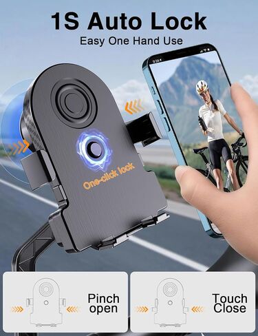 Bike Phone Holder with Speaker 2-in-1 Wireless Cycling Speaker Mount IP44 Waterproof Rating 2000mAH Battery Outdoor Cycling Music Companion Compatible with Apple/Android (4.7-6.7in) in Kuwait