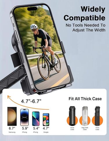 Bike Phone Holder with Speaker 2-in-1 Wireless Cycling Speaker Mount IP44 Waterproof Rating 2000mAH Battery Outdoor Cycling Music Companion Compatible with Apple/Android (4.7-6.7in) in Kuwait