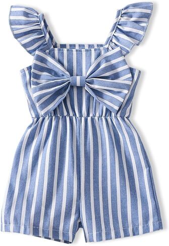 طفلة ملابس طفل فتاة الصيف الزي رومبير للرضيع كشكش أكمام تانك الأعلى بذلة 6M-3T in Kuwait