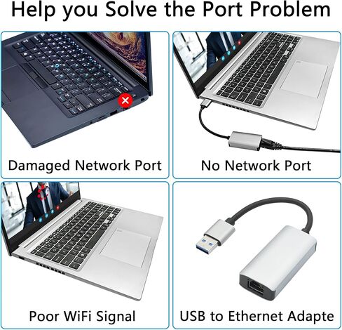 USB A to RJ45 Ethernet Adapte, USB 3.0 to Gigabit Computer LAN Network Adapter with 10CM Cable, Aluminum Case Plug and Play, for PC, Laptop MacBook, Windows and More in Saudi Arabia