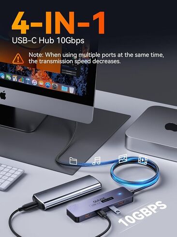 10Gbps USB C Hub: Splitter with 4 USB-C Ports High-Speed Type-C Multiport Adapter 1M(3.3Ft) Nylon Cable Compatible with MacBook Pro/Air, iPad Pro/Mini 6, Surface Pro, Chromebook, Dell XPS and More in Saudi Arabia