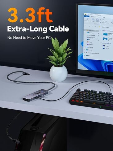 10Gbps USB C Hub: Splitter with 4 USB-C Ports High-Speed Type-C Multiport Adapter 1M(3.3Ft) Nylon Cable Compatible with MacBook Pro/Air, iPad Pro/Mini 6, Surface Pro, Chromebook, Dell XPS and More in Saudi Arabia