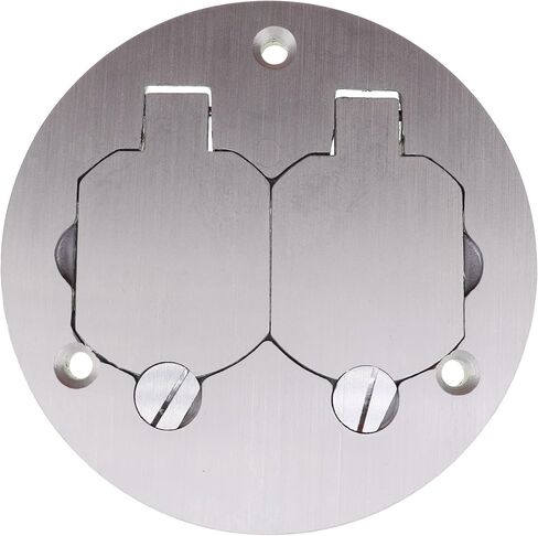Legrand Wiremold Cable & Cord Management, Rachet-Pro™ Series Round Duplex Cover Plate for Carpet or Tile, Aluminum, 895TAL in Saudi Arabia