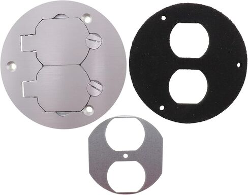 Legrand Wiremold Cable & Cord Management, Rachet-Pro™ Series Round Duplex Cover Plate for Carpet or Tile, Aluminum, 895TAL in Saudi Arabia