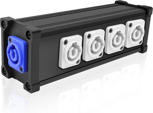 XMSJSIY PowerCon مدخل إلى Powercon Output Splitter 1 إلى 8 صندوق توزيع الطاقة 8 قنوات متعددة 1 في 8 مخرج مركز PowerCon لشعاع شاشة LED ضوء الرأس المتحرك، طاقة ضوء المسرح والمزيد in Saudi Arabia