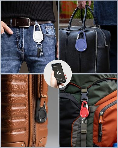 for Airtag Keychain,IPX8 Waterproof AirTag Holder with Carabiner,Hard PC,Lock Clip,Universal Wheel Keyring,Air Tag Keychain for Apple Airtag (Black 1 Pack) in Saudi Arabia