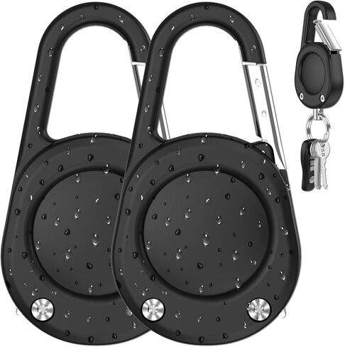 for Airtag Keychain,IPX8 Waterproof AirTag Holder with Carabiner,Hard PC,Lock Clip,Universal Wheel Keyring,Air Tag Keychain for Apple Airtag (Black 1 Pack) in Saudi Arabia