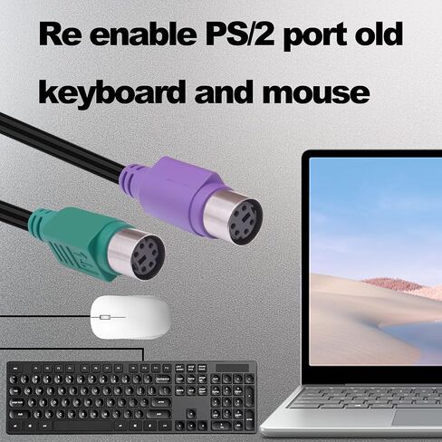 USB إلى مزدوج PS/2 محول كابل محول PS2 أنثى لوحة المفاتيح ماوس واجهة إلى USB 2.0 ذكر محول موصل الحبل للكمبيوتر المحمول سطح المكتب-18 سم/7 بوصة-2 قطعة in Saudi Arabia