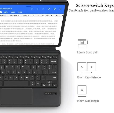 Keyboard Case for Lenovo Idea Tab Pro 12.7 Inch 2025 (TB373FU/TB375FC), Rechargeable Bluetooth Keyboard Cover for Idea Tab Pro 12.7" with Any-Angle Stand, Multi-Touch Trackpad, Pencil Holder in Saudi Arabia