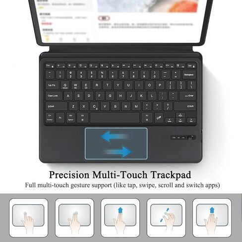 Keyboard Case for Lenovo Idea Tab Pro 12.7 Inch 2025 (TB373FU/TB375FC), Rechargeable Bluetooth Keyboard Cover for Idea Tab Pro 12.7" with Any-Angle Stand, Multi-Touch Trackpad, Pencil Holder in Saudi Arabia