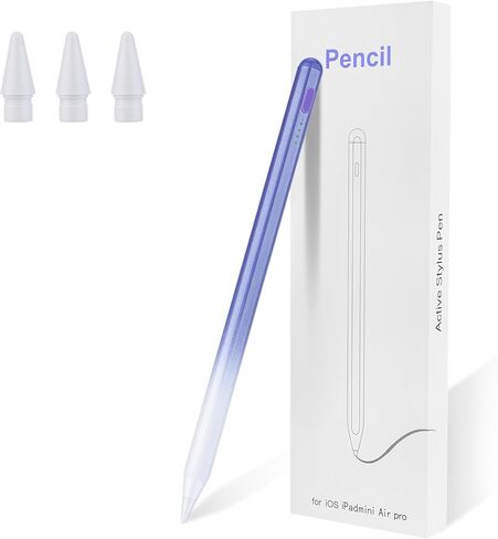 قلم ستايلس لقلم Ipad (2018-2025) - شحن سريع 2X متوافق مع Apple Pencil Pro 13 بوصة/12.9 بوصة/11 بوصة/M4، iPad 11/10/9/8/7/6/th Gen، Air 7/6/5/4/3/M3/M2، Mini7/6/5th، أبيض in Saudi Arabia