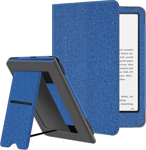 حافظة لجهاز Kindle Paperwhite مقاس 7 بوصات/6.8 بوصات (الجيل الثاني عشر/الحادي عشر، 2024/2021) وKindle Colorsoft Signature Edition 2024، مع حامل وحزام يد وخاصية التنبيه/السكون التلقائي لكتب TCL Android الإلكترونية. (أسود) in Kuwait