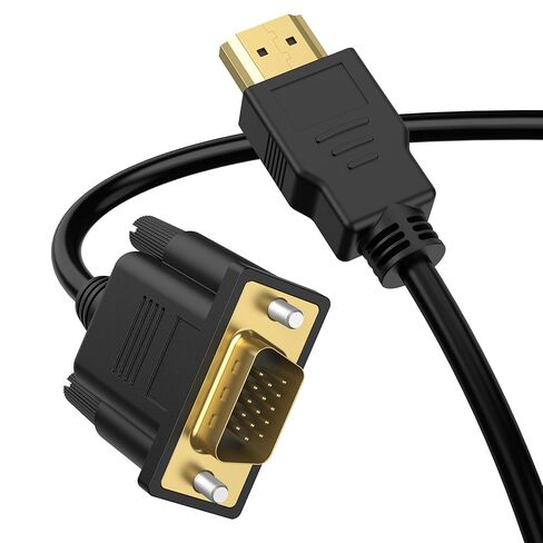 Wanme HDMI to VGA Cable, 1080P@60Hz Uni-Directional HDMI Source to VGA Display Cable (Male to Male) Compatible for Computer, Desktop, Laptop, PC, Monitor, Projector, HDTV, Roku, Xbox, PS5 (3.3FT) in Saudi Arabia
