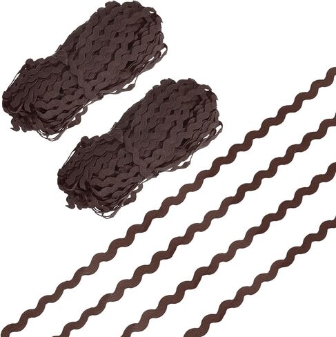 2-Pack Rick Rack Trim, 28 Yard 5mm / 0.2 Inch Wave Bending Fringe Trimming Ribbon for Sewing/DIY Crafts/Clothes/Decoration, Polyester RIC Rac Trim [Dark Purple] in Kuwait