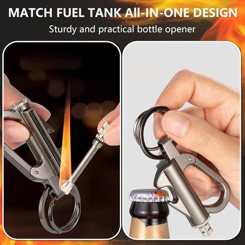 2 Pcs Permanent Match Infinity Lighter,Keychain Lighter with Multitool Bottle Opener, Waterproof & Reusable Metal Match,for Camping, Hiking, Survival, Outdoor Use in Kuwait
