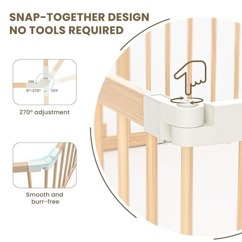 Wooden Baby Gate Playpen - Foldable Play Pen for Infants & Toddlers | Portable & Sturdy Wood Baby Gate with Lock | 4-8-10 Panels Expandable & Adjustable Play Yard for kids | 23.9 * 35.5IN (RXZ-WBP-10) in Saudi Arabia