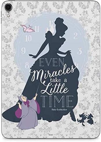 غلاف تابلت Skinit ملصق متوافق مع iPad Pro 12.9in (2020) - مرخص رسميًا من Disney Cinderella Miracles Take Time Silhouette Design in Saudi Arabia