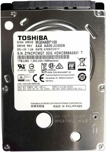 محرك الأقراص الصلبة Toshiba 1 تيرابايت 5400 دورة في الدقيقة 8 ميجابايت كاش SATA 3.0 جيجابايت/ثانية 2.5 بوصة PS3/PS4 - ضمان لمدة 3 سنوات (متجدد) in Saudi Arabia