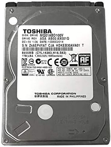 محرك الأقراص الصلبة Toshiba 1 تيرابايت 5400 دورة في الدقيقة 8 ميجابايت كاش SATA 3.0 جيجابايت/ثانية 2.5 بوصة PS3/PS4 - ضمان لمدة 3 سنوات (متجدد) in Saudi Arabia