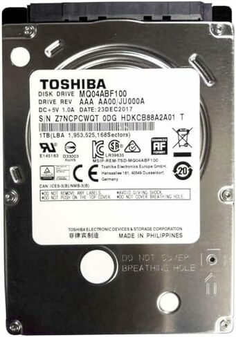محرك الأقراص الصلبة Toshiba 1 تيرابايت 5400 دورة في الدقيقة 8 ميجابايت كاش SATA 3.0 جيجابايت/ثانية 2.5 بوصة PS3/PS4 - ضمان لمدة 3 سنوات (متجدد) in Saudi Arabia