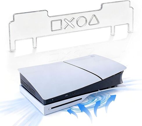 PS5 Slim Horizontal Station, Transparent Acrylic Stand for PlayStation 5 Slim Console, Stable Anti-Slip Support Base for PS5, Cooling Stand for Game Console in Saudi Arabia