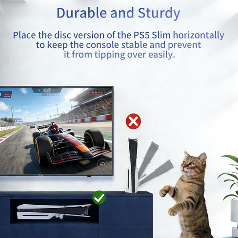 PS5 Slim Horizontal Station, Transparent Acrylic Stand for PlayStation 5 Slim Console, Stable Anti-Slip Support Base for PS5, Cooling Stand for Game Console in Saudi Arabia