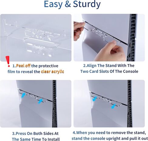 PS5 Slim Horizontal Station, Transparent Acrylic Stand for PlayStation 5 Slim Console, Stable Anti-Slip Support Base for PS5, Cooling Stand for Game Console in Saudi Arabia