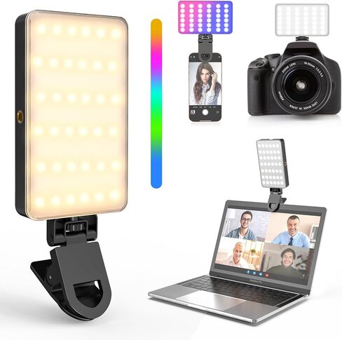 Zealsound RGB Selfie Light, 138 LEDs, 360° Full Color Video Light, 2700–6500K Dimmable, 20 Effects, 1800mAh Rechargeable for Phone, iPhone, Camera, Computer, Webcam, Gaming, Makeup, Vlogging, TikTok in Saudi Arabia