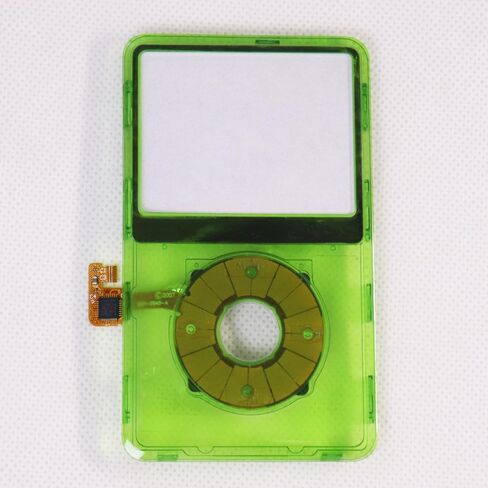 Classic Transparent Clear Green Plastic Front Cover Faceplate Housing Case with ClickWheel with Button for iPod 6th 7th Classic 80GB 120GB 160GB in Saudi Arabia