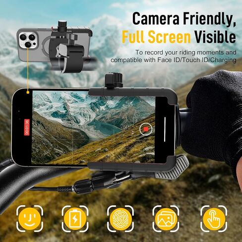 Moman H4C Motorcycle Helmet Headset with1080P Camera with PMS1 Bike Motorcycle Phone Holder 【Unobstructed Lens】 in Saudi Arabia