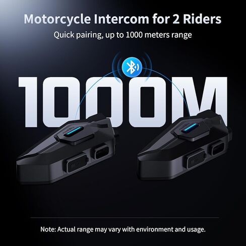 Fodsports T5 Motorcycle Helmet Bluetooth V5.4, 2-Way Helmet Intercom Communication Systems with Music Sharing, 9-Language Voice Prompts/Voice Assistant/FM Radio/2 Type Mics/4 Colored Faceplates in Saudi Arabia