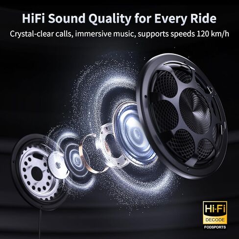 Fodsports T5 Motorcycle Helmet Bluetooth V5.4, 2-Way Helmet Intercom Communication Systems with Music Sharing, 9-Language Voice Prompts/Voice Assistant/FM Radio/2 Type Mics/4 Colored Faceplates in Saudi Arabia