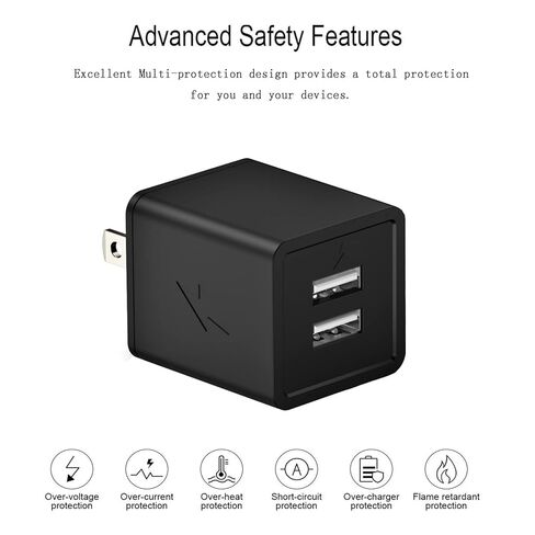 [معتمد من Apple MFi] شاحن iPhone، محول حائط USB مزدوج المنفذ i Phone Charger Block 2.1A 2Pack 6FT Fast Nylon مضفر مزامنة البيانات Apple Fast Charging Cord for iPhone 14/13/12/11/SE2022/8/7/XS/XR/X/iPad in Kuwait