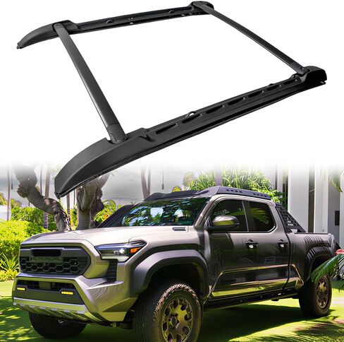 مجموعة من القضبان المتقاطعة لحامل السقف لـ 2005-2015 2016-2021 2022 2023 Toyota Tacoma N220 N300 Pickup Truck Double Cab فقط قضبان السقف متعددة الوظائف وقضبان البضائع على السطح العلوي وحامل الأمتعة in Kuwait