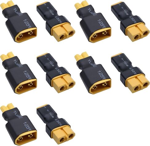 موصل XT60 إلى قابس موصل XT90 - 6 قطع XT60 إلى XT90 محول أنثى ذكر بدون أسلاك لسيارة RC Lipo NiMH موصلات البطارية طائرة شاحنة قارب كوادكوبتر (6 قطع XT60 إلى XT90 Plug) in Kuwait