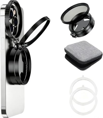 Magnetic CPL Filter for iPhone, 52mm Polarizing Filter, Circular Polarized Lens Filter with Foldable Stand, Rotatable Polarizer Filter Compatible with iPhone 17/16/15/14/13 and Smartphone in Saudi Arabia