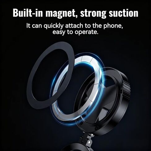Magnetic CPL Filter for iPhone, 52mm Polarizing Filter, Circular Polarized Lens Filter with Foldable Stand, Rotatable Polarizer Filter Compatible with iPhone 17/16/15/14/13 and Smartphone in Saudi Arabia